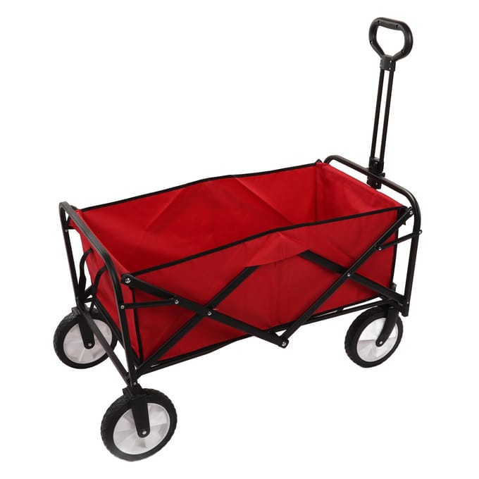 Chariot de Camping Pliable Hauteur Réglable Grande Capacité Robuste Portable Pliable Camping red