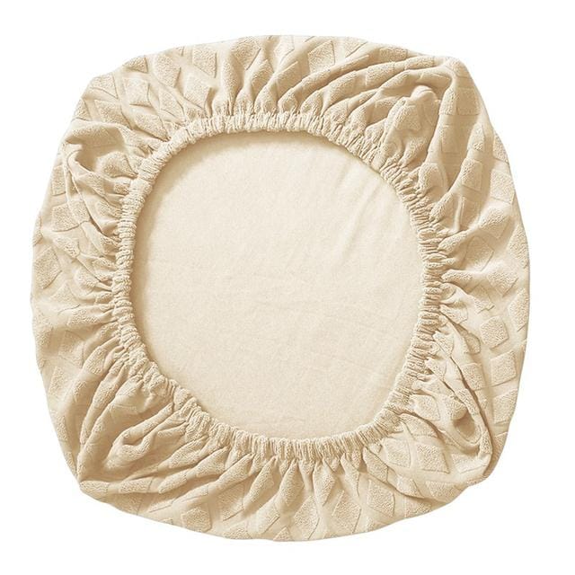 1 pièces élastique chaise de bureau couvre Jacquard housses de siège ananas treillis polaire housse Spandex chaise couverture ordinateur protecteur 1-PCS beige