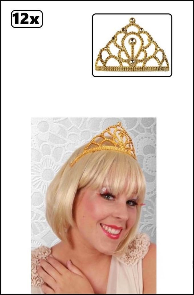 12x Tiara kam prinses goud