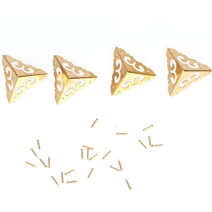 4Sets Dooshoekbeschermer Messing Bagage Rand Veiligheidshoek Deksel Hardware Accessoire beige