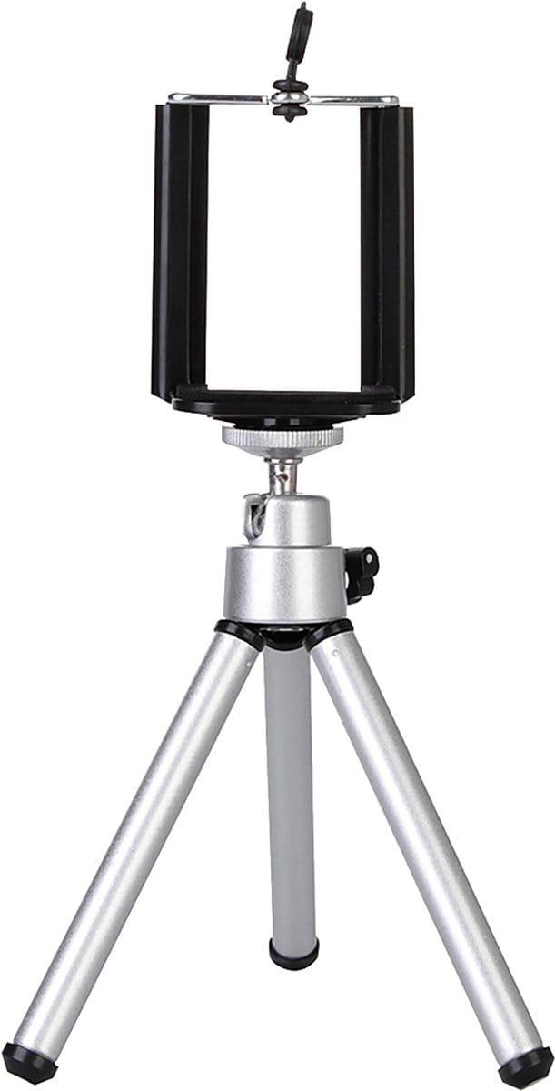Mini Statief Smartphone Tripod Camera Telefoon Houder - Zilver