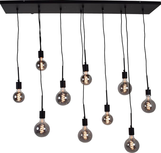 Urban interiors Bulby 10 lichts Hanglamp Zwart - Metaal - 130x25x130