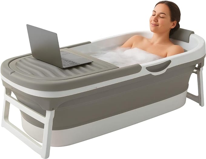 DnA® Opvouwbaar Bad - Inklapbaar Bad - Bath Bucket - Grijs - 60cm x 158 x 54 cm