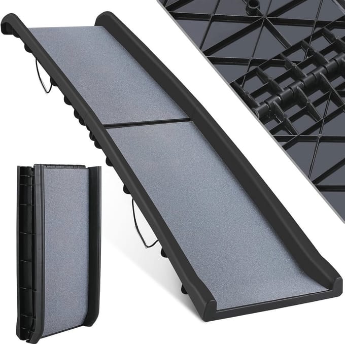 Inklapbare hondenhelling voor auto en huis, 90 kg draagvermogen, antislip, 156 x 40 cm