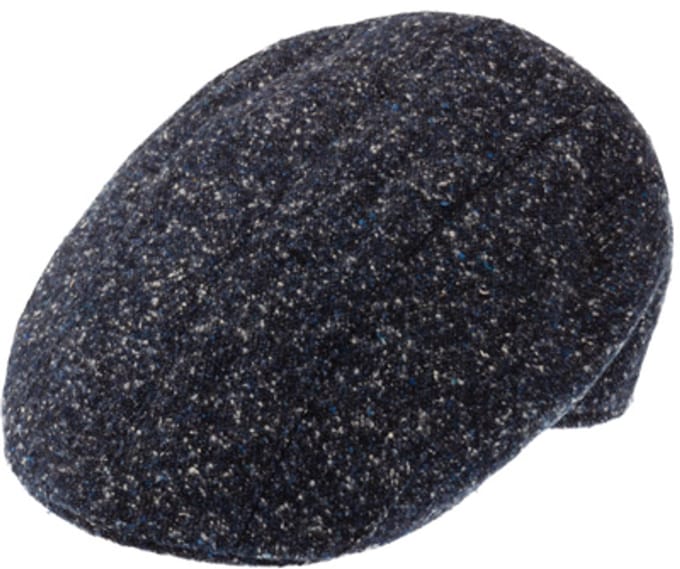 Winterpet Flatcap met fleece voering wol melange Navy Blauw maat 57