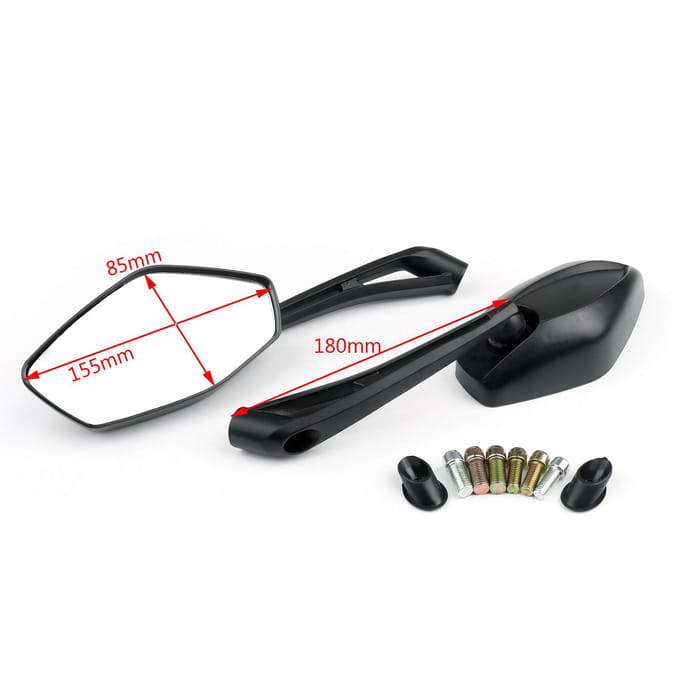 Universele Achterzij Spiegel Motorfiets Scooter Straatfiets 8mm 10mm black
