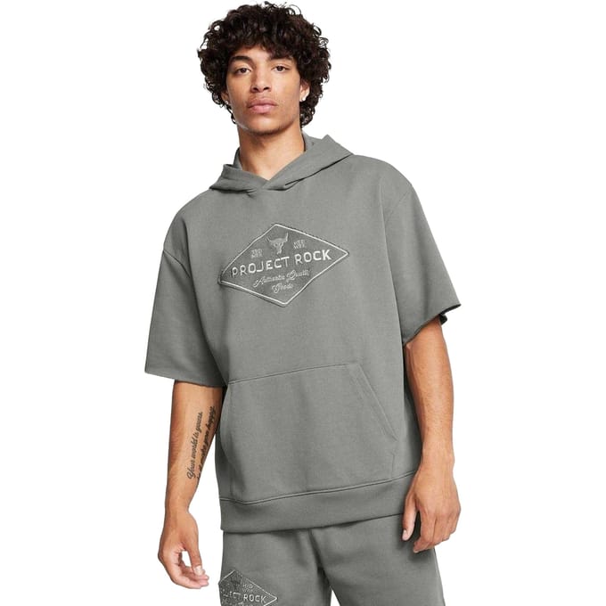 Under Armour Heren Project Rock grafische print Relaxed Fit capuchon met koord (Groen)