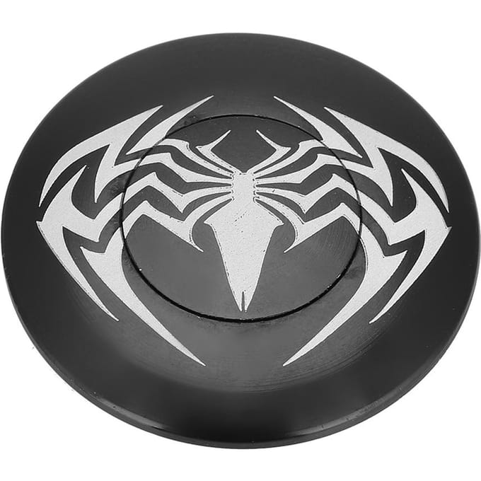 Couvercle de Capuchon Supérieur de Potence Rond à Motif Araignée Noire pour VTT Jeu de Direction de Vélo (Araignée) gray