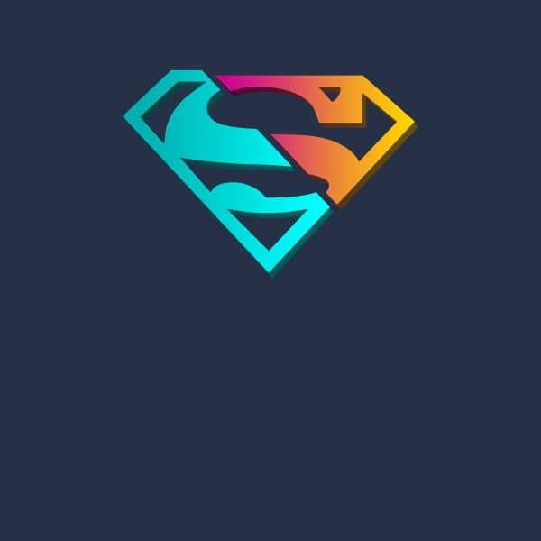 Justice League Neon Superman Women's T-Shirt - Navy - M