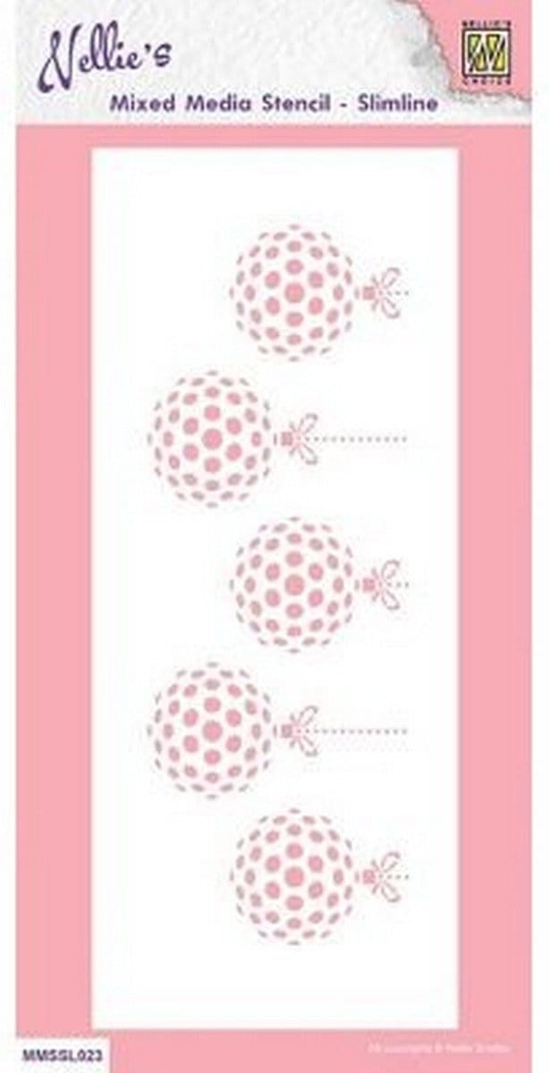 Nellie Snellen Stencil Slimline Size Xmas Baubles