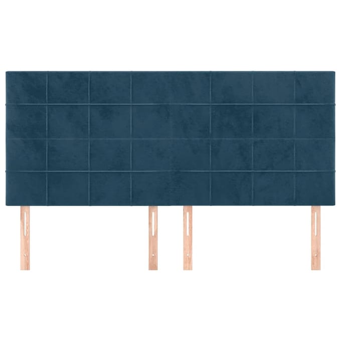 vidaXL - Hoofdbord - donkerblauw - 160x5x118/128 - cm - fluweel