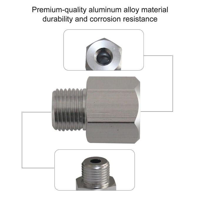 LS Master Adapter Set Motorolie- & Koelvloeistofsensor M16 1.5 Adapter naar 18 NPT voor Alle GM LS Series zilver