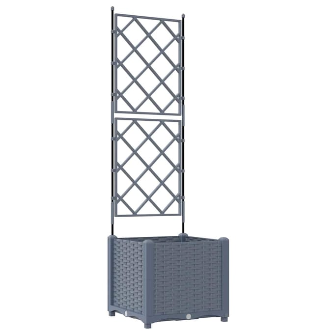 vidaXL - Plantenbak - Lichtgrijs - 40 - x - 40 - x - 143 - cm - PP