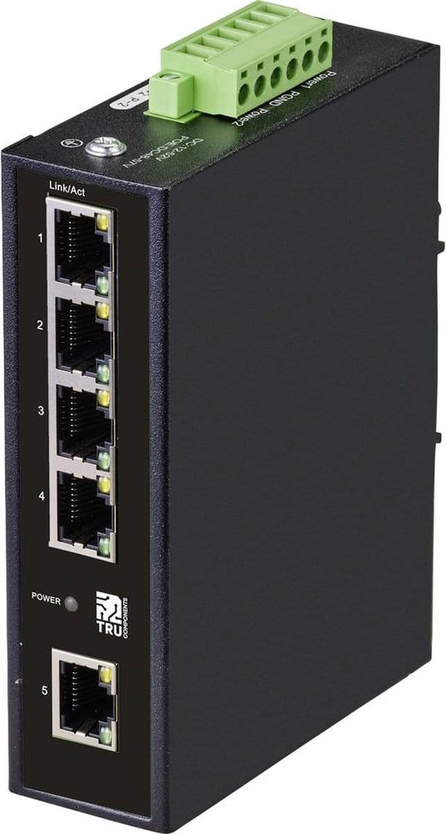TRU COMPONENTS TC-9744164 Industrial Ethernet Switch 1 + 4 poorten 10 / 100 MBit/s