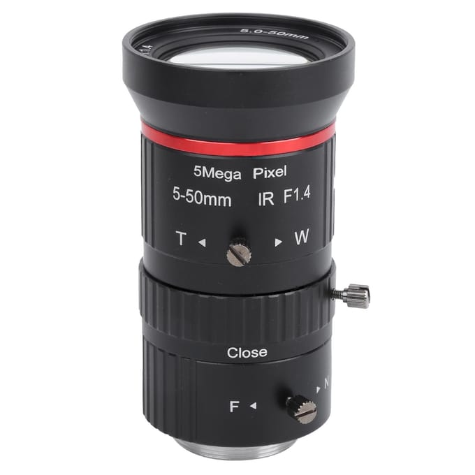 Objectif zoom industriel 5 MP Monture CS Ouverture manuelle FL5‑50mm Accessoire CCTV de sécurité black