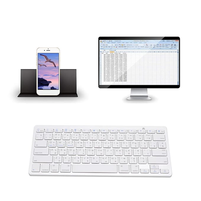 Clavier Bluetooth sans fil ultra-fin multifonction pour Windows et Android
