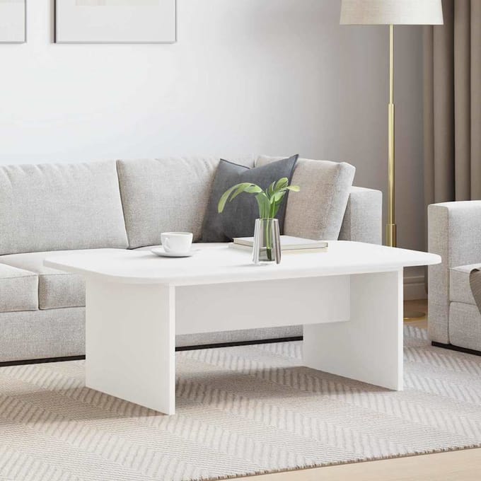 vidaXL - Salontafel - Wit - 93 - x - 53 - x - 33 - cm - Bewerkt - hout