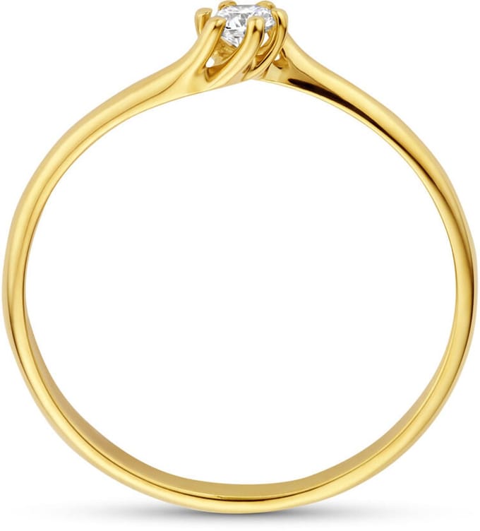14K Geelgouden Ring met Lab Grown Diamant 0.10 ct 4035507 – G VS