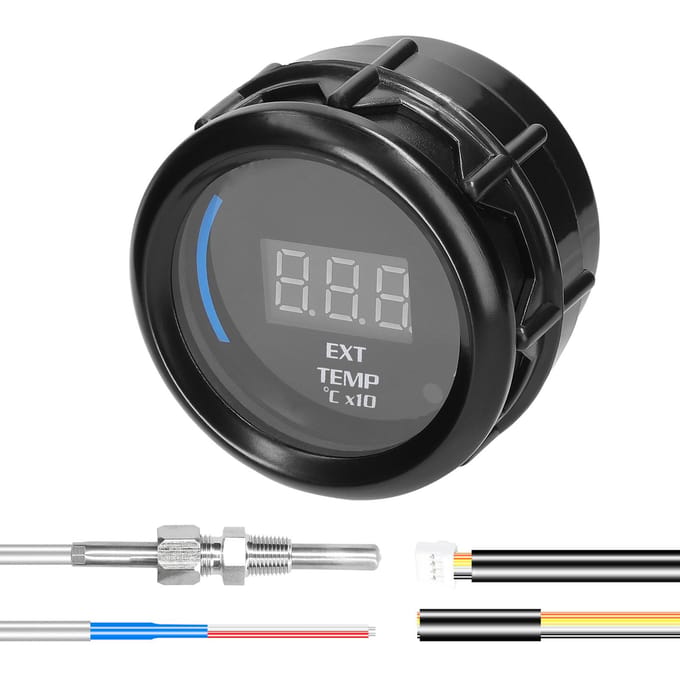 52mm Uitlaatgastemperatuurmeter Digitale auto-ext-temperatuurmeter LED-display EGT (40-120)Celsius x10 met zwart