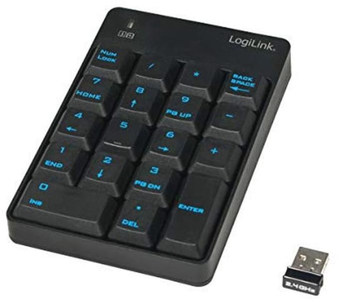 Draadloos Numeriek Toetsenbord - 2.4 GHz, 10 m, Zwart