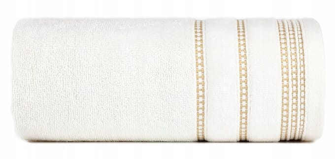Amanda Handdoek Crème 30x50 cm - Luxe Katoen met Velours Borduursel