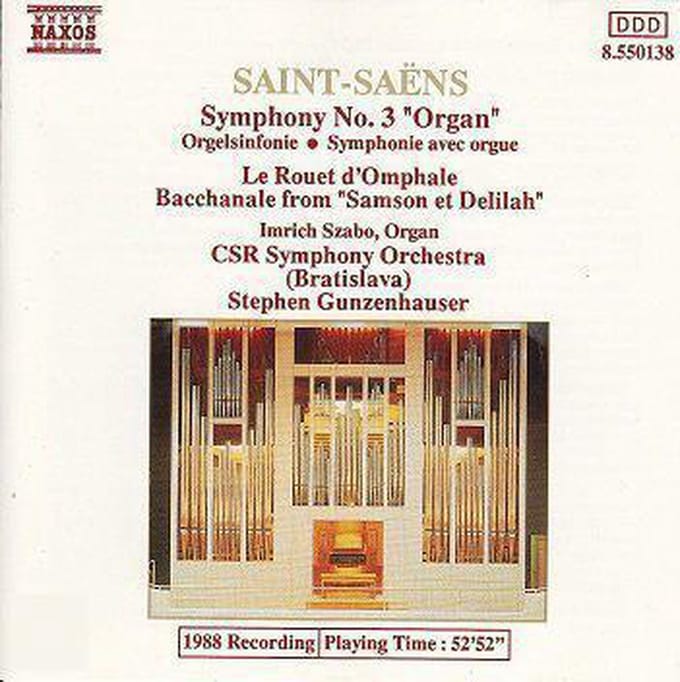 1-CD SAINT-SAENS - SYMPHONY NO 3: LE ROUET D"OMPHALE - GUNZENHAUSER