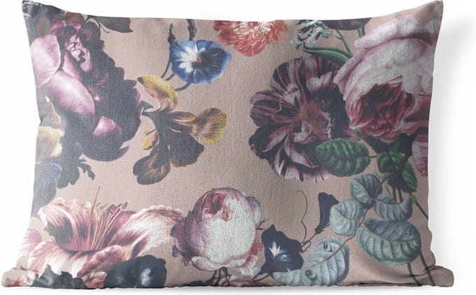 Buitenkussens - Tuin - Bloemen - Kleuren - Roos - 50x30 cm