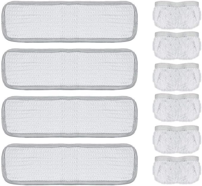 Microvezel Set voor Stoomreinigers: 4 Dweilen en 6 Sokken, Katoen
