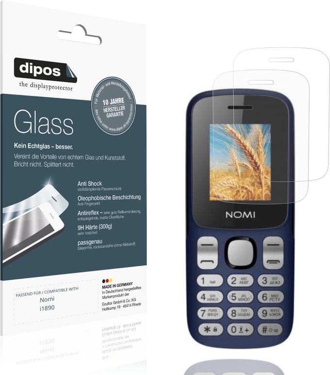 dipos – 2x Matte Pantserfolie geschikt voor Nomi i1890 | 9H Screenprotector