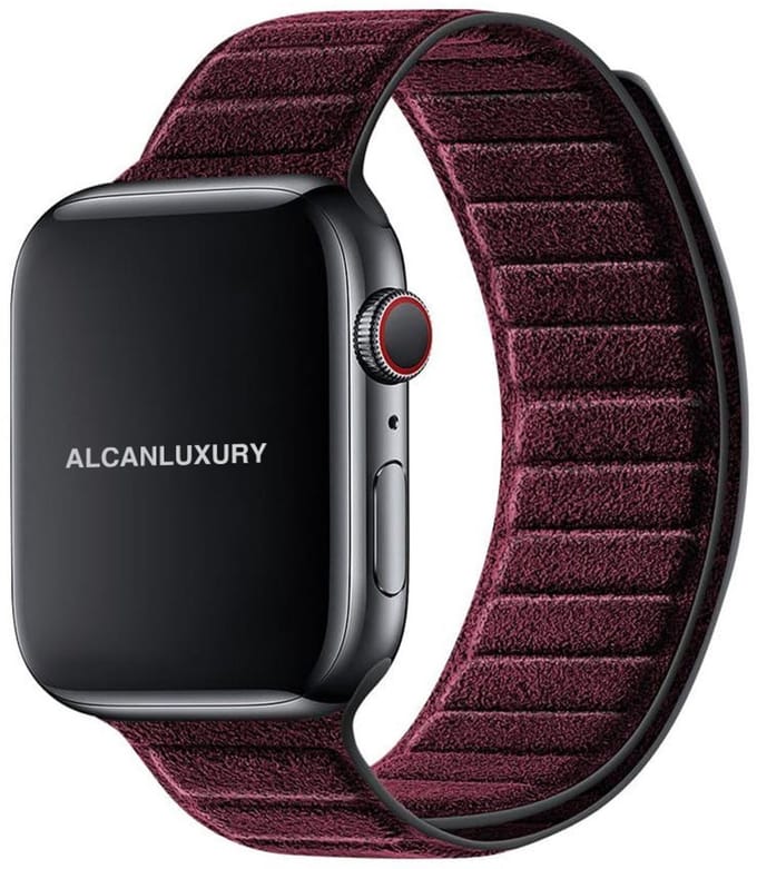 Alcanluxury Alcantara Apple Watch band 38/40/41/42 mm - Wine Red