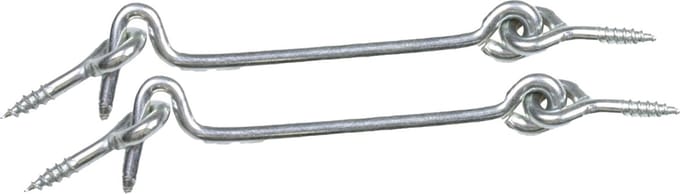 AMIG windhaak / windhaken - 2x - staal - zilver - L7.5 cm - D4 mm - met schroefoog