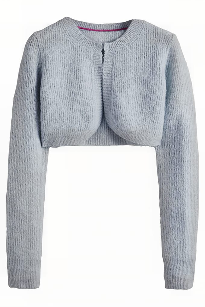 Boden Rib Knit Bolero Blu Maat: XL | Cardigans Outlet | Dames