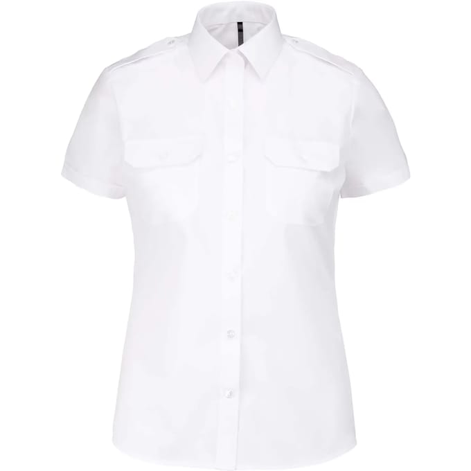 Kariban Damespilootoverhemd korte mouwen K504 - White - XL