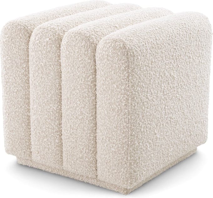 Eichholtz Stool Bente creme kleurig boucle 47 x 47 cm