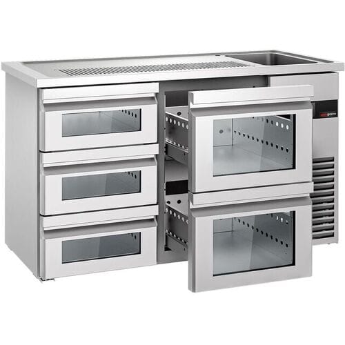 GGM Gastro Bierkoeling PREMIUM - 1550x700mm - 5 laden zilver