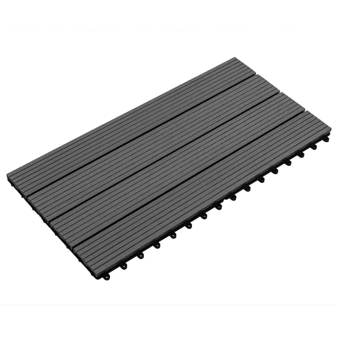 vidaXL - Terras - Tegel - 6 - st - Zwart - 60 - x - 30 - cm - WPC