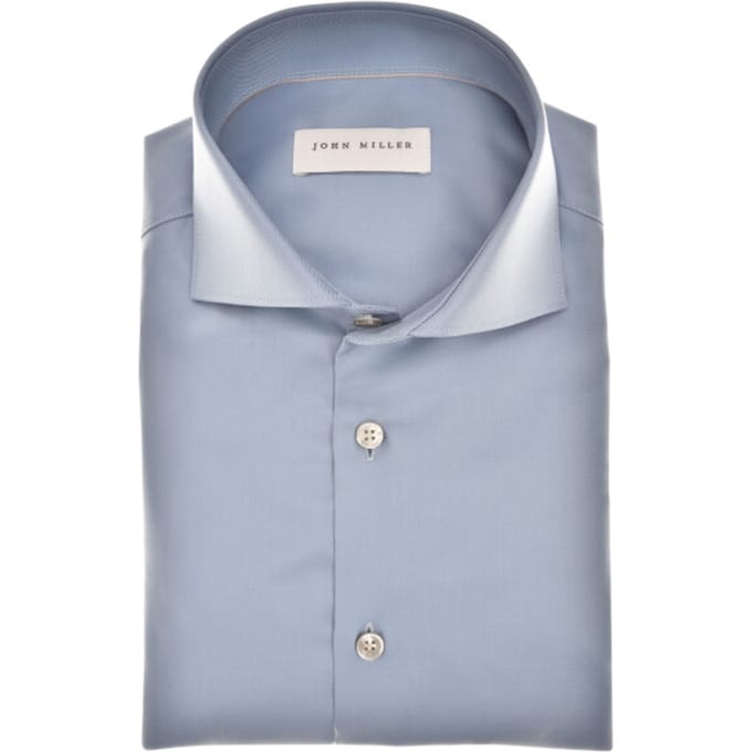 John Miller Overhemd Tailored Fit N  Blauw 5142641