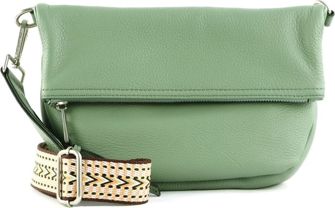 FREDsBRUDER Leren Schoudertas Bloomfield Flapover Crossbody Sage Kaki