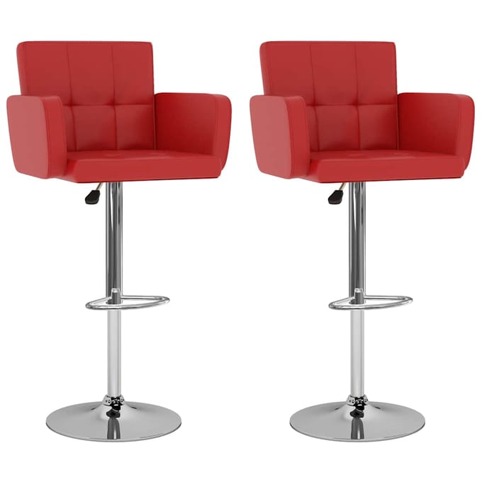 vidaXL - Barstoelen - 2 - st - kunstleer - rood