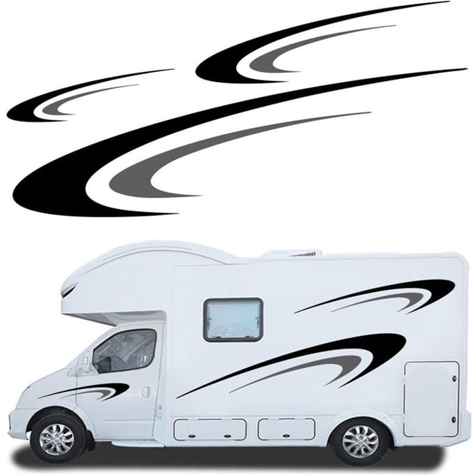 Vinyl Graphics Kit Voor Camper RV Aanhanger black