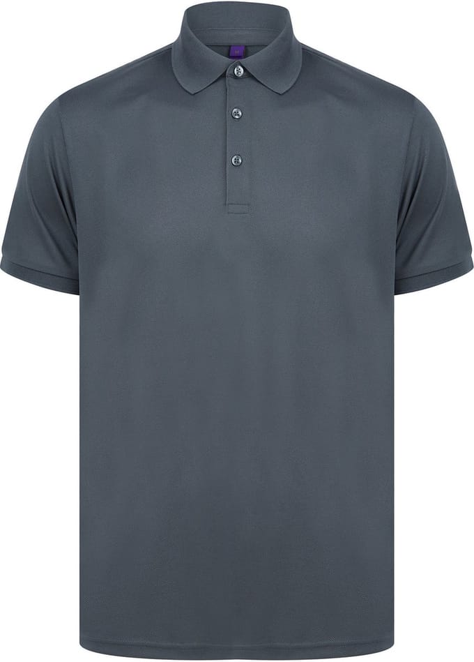 Henbury Herenpolo in gerecycleerd polyester H465 - Charcoal - M
