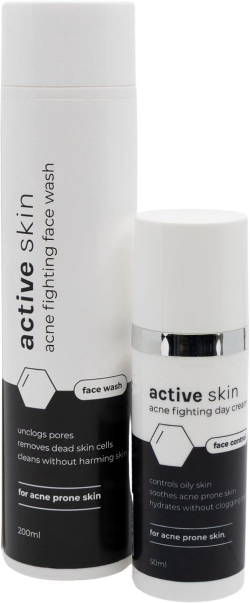 Activeskin Skincare Set Mannen – Basic Acne Routine – Face Wash & Dagcrème – Onzuivere & Vette Huid