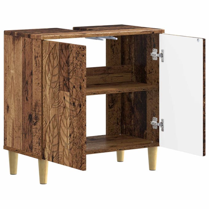 vidaXL - Wastafel - kabinet - voor - de - badkamer - DELFT - Oud - hout