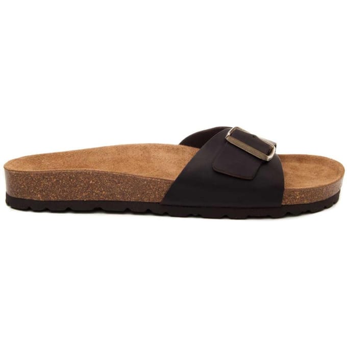 Purapiel Platte Sandalen Biosalud1W22 in Bruin