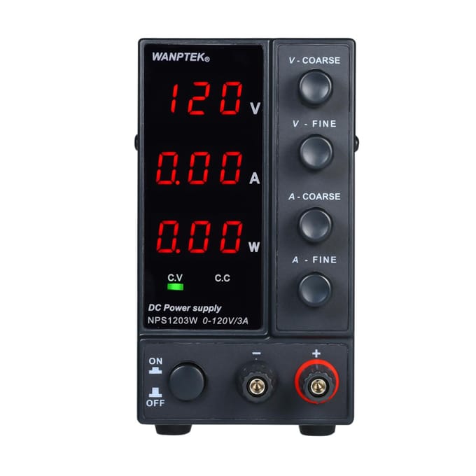 WANPTEK NPS1203W 0-120V 0-3A Schakelende DC-voeding 3 cijfers Display LED Hoge precisie US Plug zwart