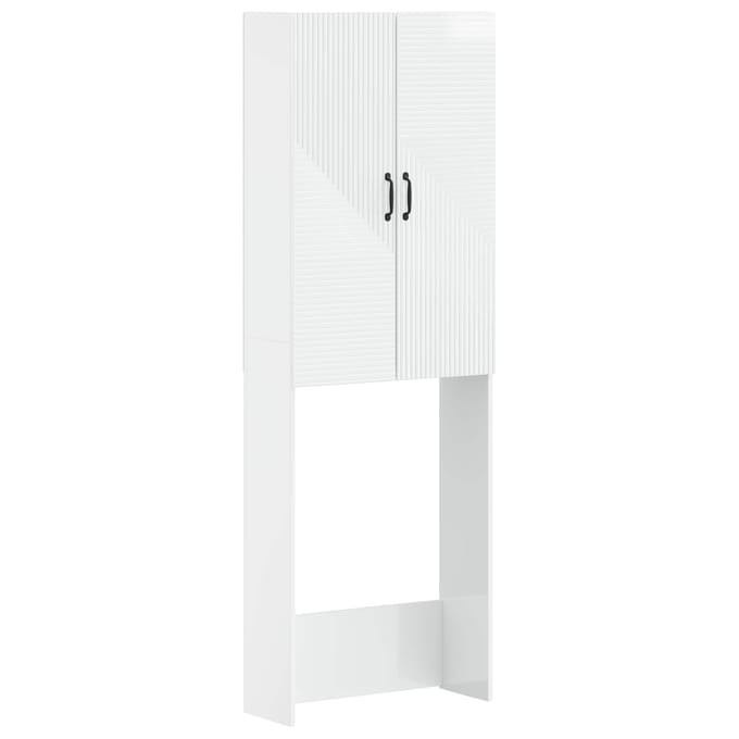 vidaXL - Toiletkast - HAARLEM - Hoogglans - Wit - 66 - x - 25,5 - x - 190 - cm