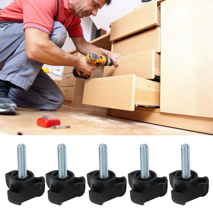 5 stuks verstelbare knopbout plastic driehoekige boog handgreep schroef handgedraaide vergrendelingshandgreep M6 25 mm