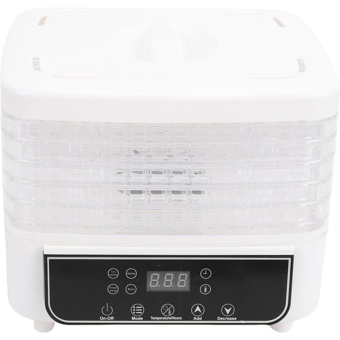 Voedseldroger 160W Touch Control Instelbare Temperatuur Timer 6 Lades Elektrische Voedseldroger Machine voor Vlees Fruit L white