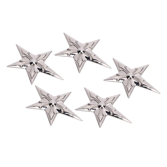 5 Ensembles Rivet et Clou 65x92mm Argent Étoile à Cinq Branches Rivets 4.5mm Vis Cruciformes pour Cuir white