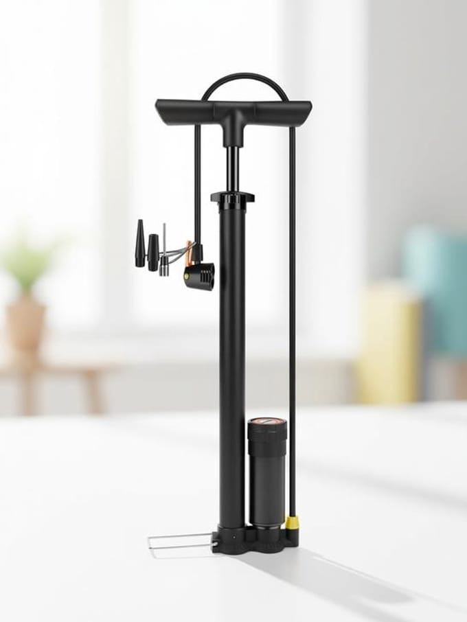Maison Elara Fietspomp met manometer – 160 PSI, geschikt voor Presta- en Schrader-ventielen, robuuste stalen constructie